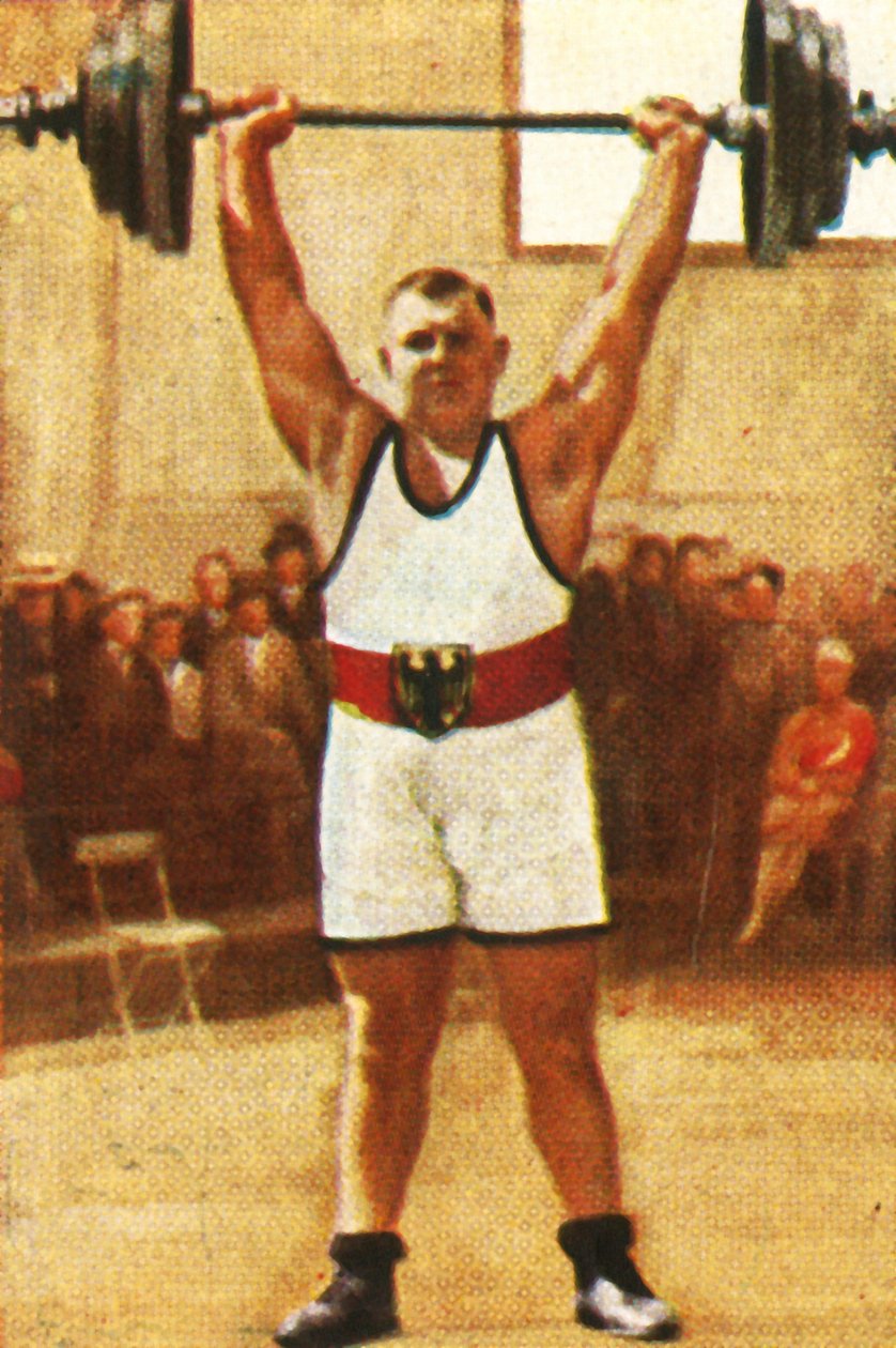 जोसेफ स्ट्रैबर्गर, जर्मन वेटलिफ्टिंग चैंपियन, 1928। द्वारा अज्ञात