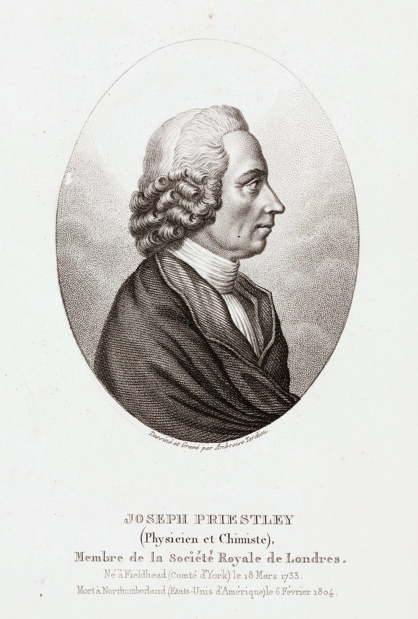जोसेफ प्रीस्टली, अंग्रेजी-अमेरिकी धर्मशास्त्री और रसायनज्ञ, c 1780 द्वारा अज्ञात