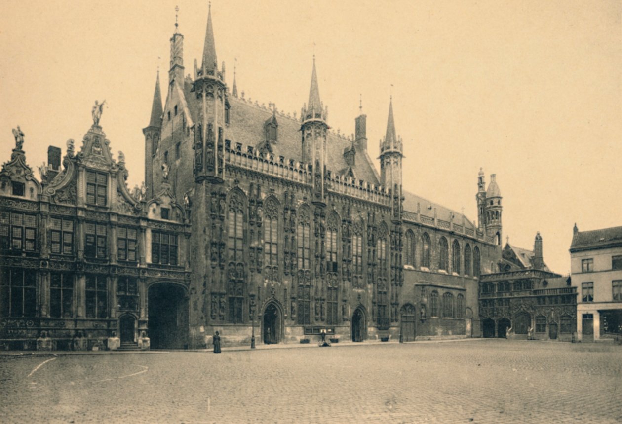 जस्टिस पैलेस, टाउन हॉल और चैपल ऑफ द होली ब्लड, c1910 द्वारा अज्ञात
