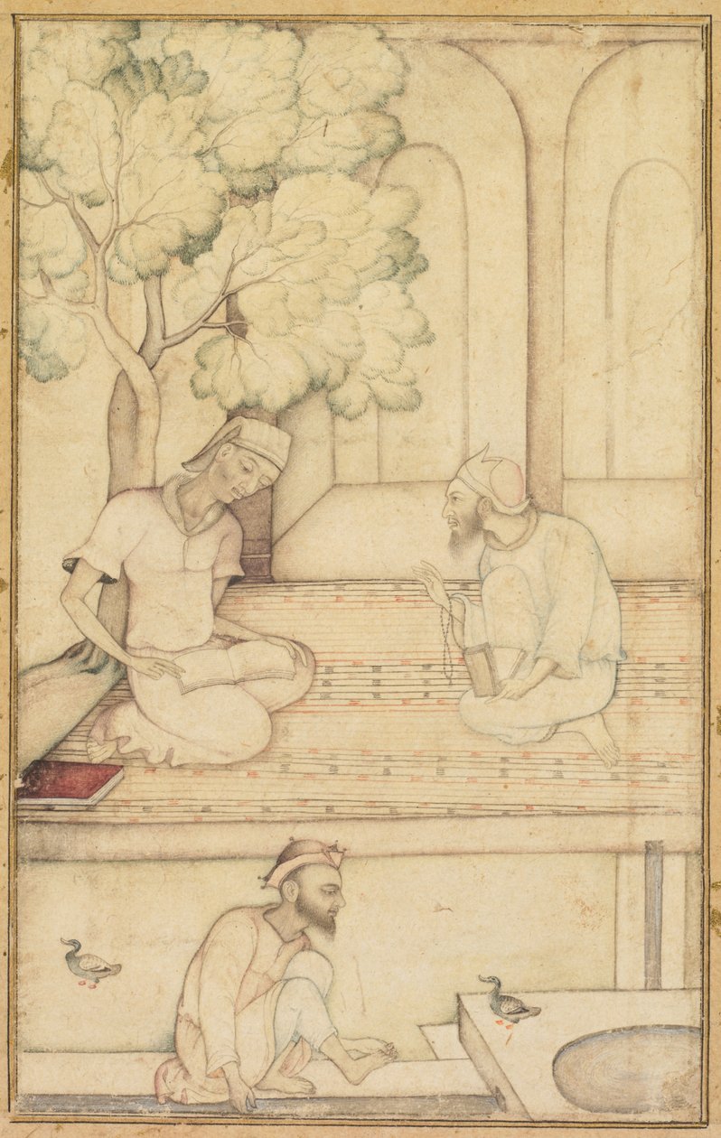 एक छत पर कबीर और दो अनुयायी, सी। 1610-1620। द्वारा अज्ञात