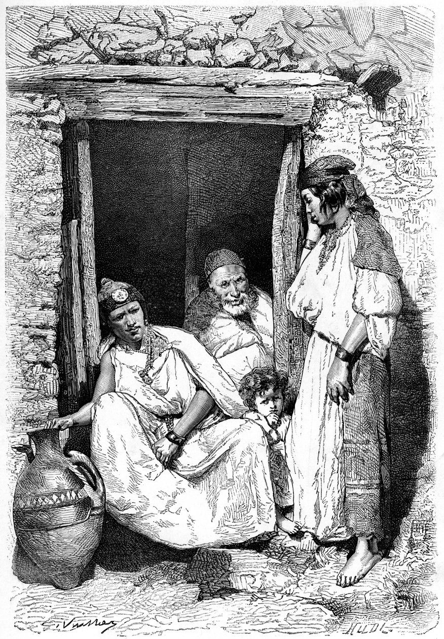 कबाइल परिवार समूह, अल्जीरिया, c1890 द्वारा अज्ञात