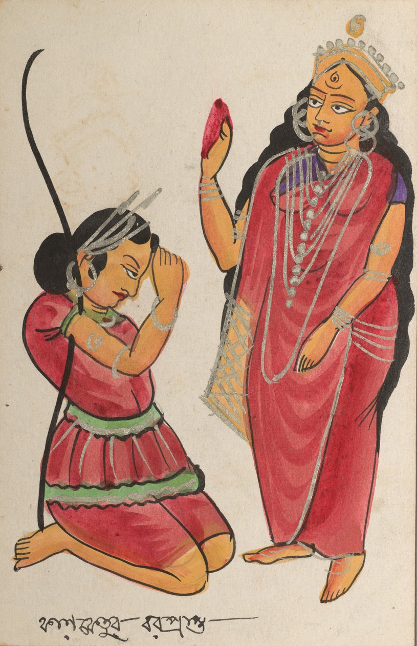 कालकेतु देवी चंडी से एक बून प्राप्त करना, 1800s। द्वारा अज्ञात