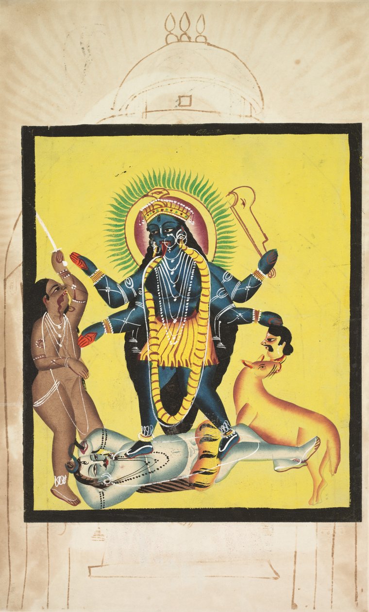 शिव पर काली खड़ी, १ Sh००। द्वारा अज्ञात