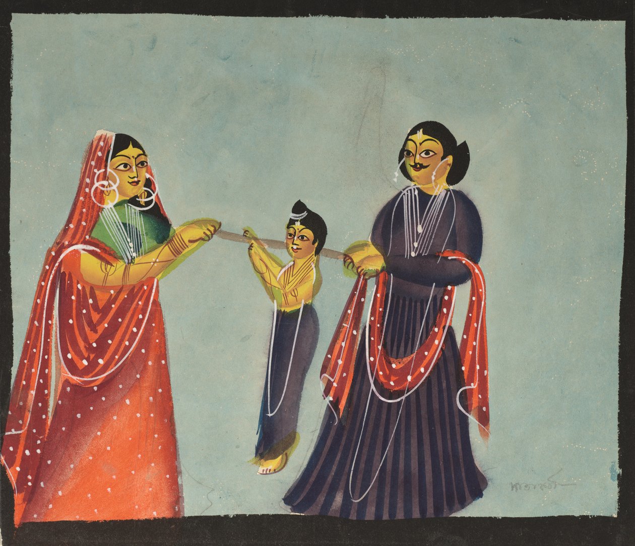 कालीघाट पेंटिंग, 1800s। द्वारा अज्ञात