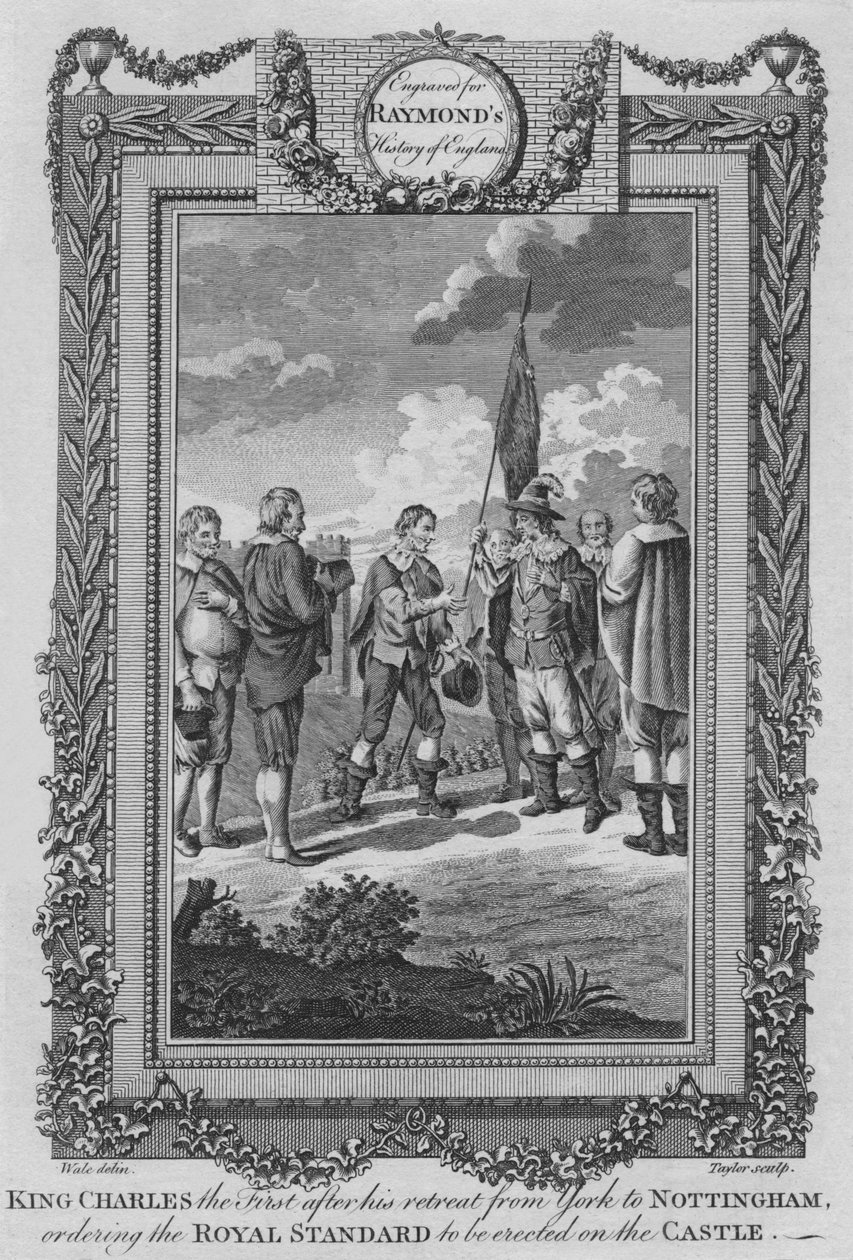 किंग चार्ल्स द फर्स्ट, द यॉर्क से नॉटिंघम के पीछे हटने के बाद, c1787 द्वारा अज्ञात