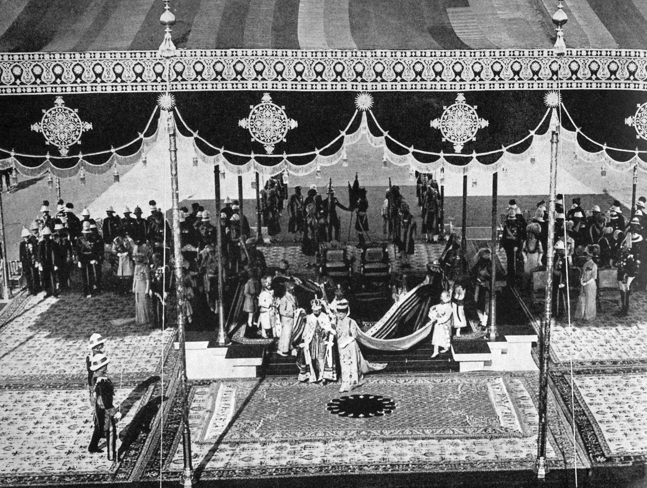 किंग जॉर्ज पंचम 1865-1936 और क्वीन मैरी 1867-1953 दिल्ली दरबार, 1911 1936 में द्वारा अज्ञात