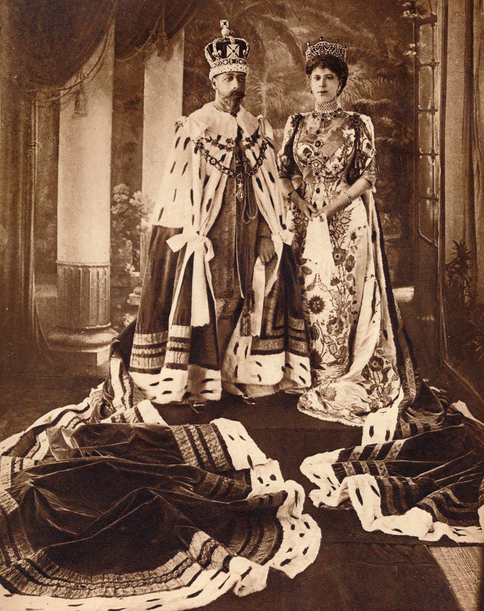 किंग जॉर्ज पंचम और क्वीन मैरी ने दिल्ली दरबार, 1911 1935 के लिए ताजपोशी और परिक्रमा की। द्वारा अज्ञात