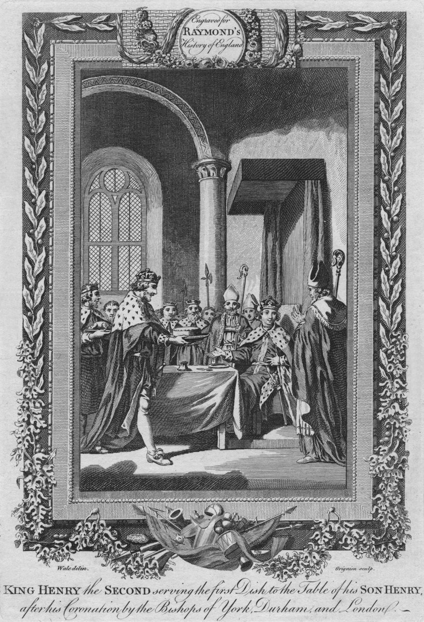 किंग हेनरी द सेकंड ने अपने बेटे की टेबल पर पहली डिश को पेश किया, c1787 द्वारा अज्ञात