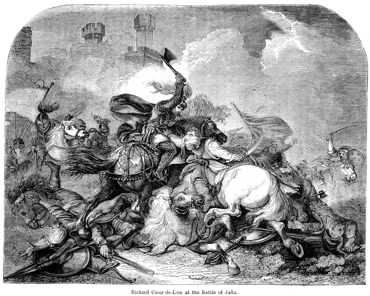 राजा रिचर्ड I 1157-1199 जाफ़ा की लड़ाई में, 1192 द्वारा अज्ञात