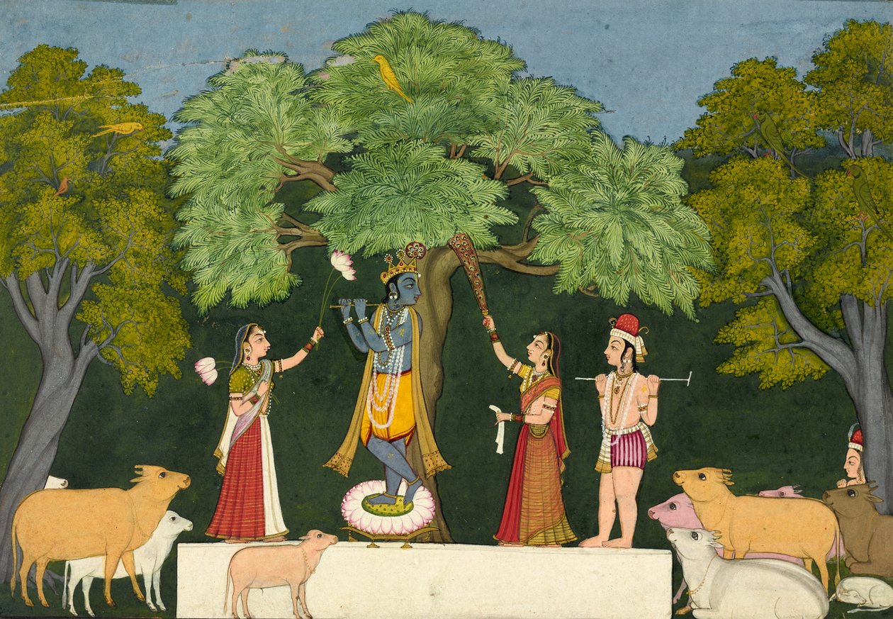 कृष्ण अपने साथियों का मनोरंजन करते हैं, लगभग। 1760-1765. द्वारा अज्ञात