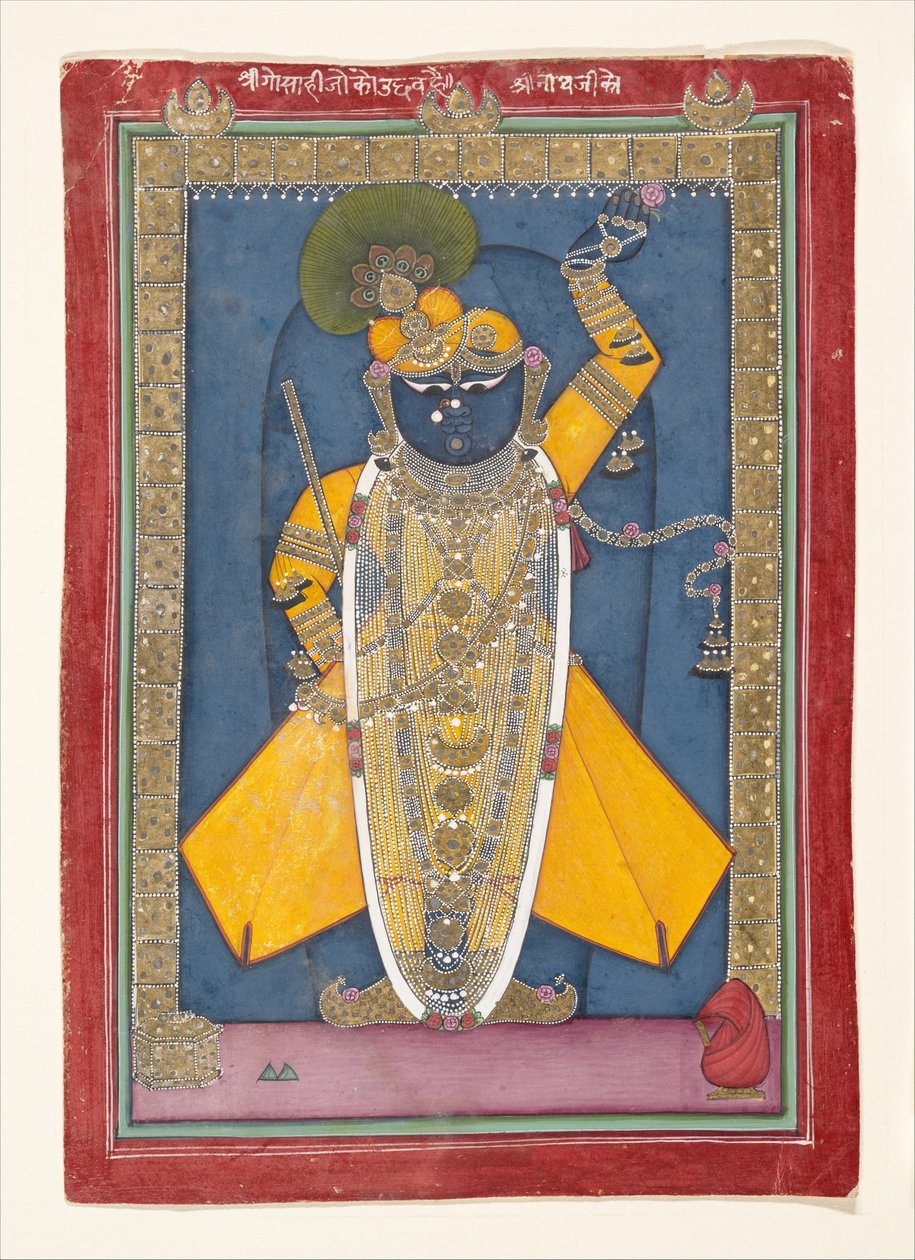 श्री नाथजी के रूप में कृष्ण, ca. 1840। द्वारा अज्ञात