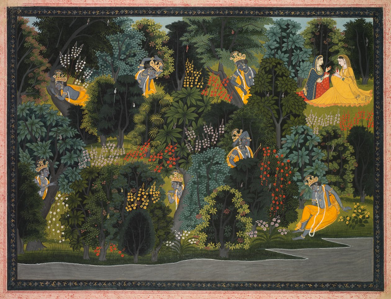 जयदेव के गीता गोविंदा से राधा के लिए कृष्ण लालसा। 1820-1825। द्वारा अज्ञात