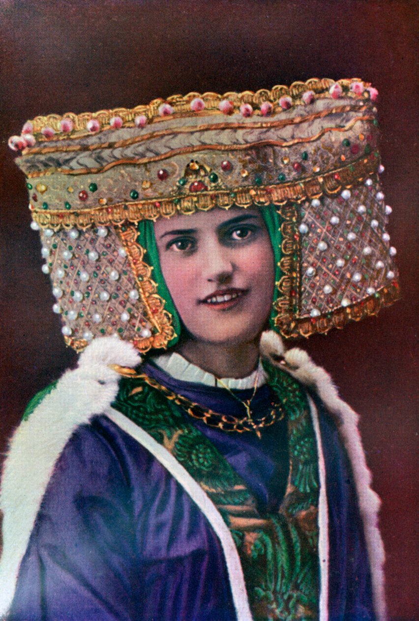 लेडिस हेडड्रेस, 14 वीं शताब्दी, 1910 द्वारा अज्ञात