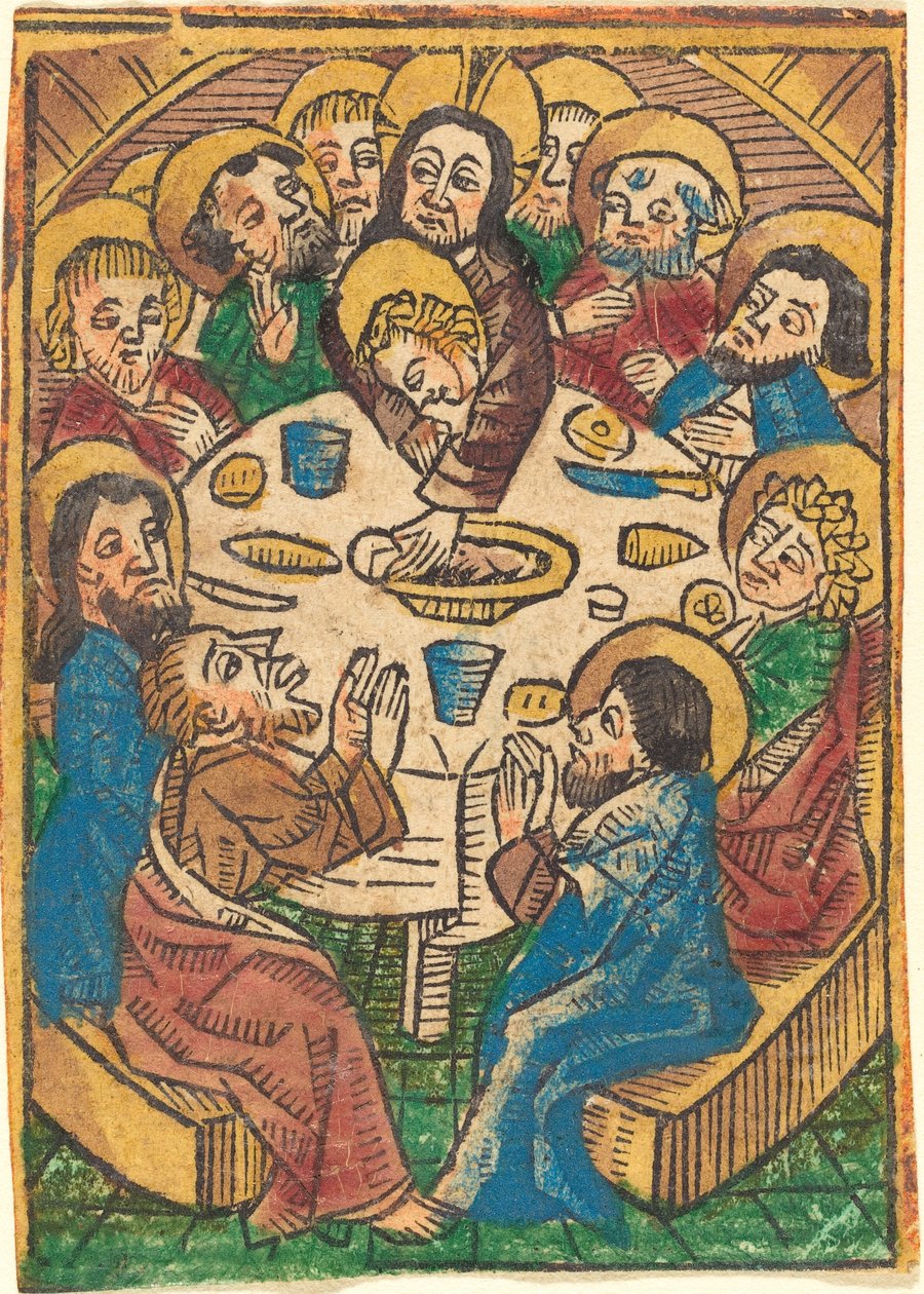 अंतिम भोज, सी. 1490. द्वारा अज्ञात