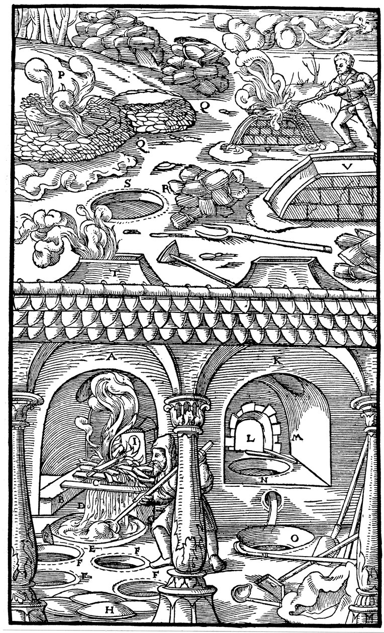 लीड गलाने, 1556 द्वारा अज्ञात