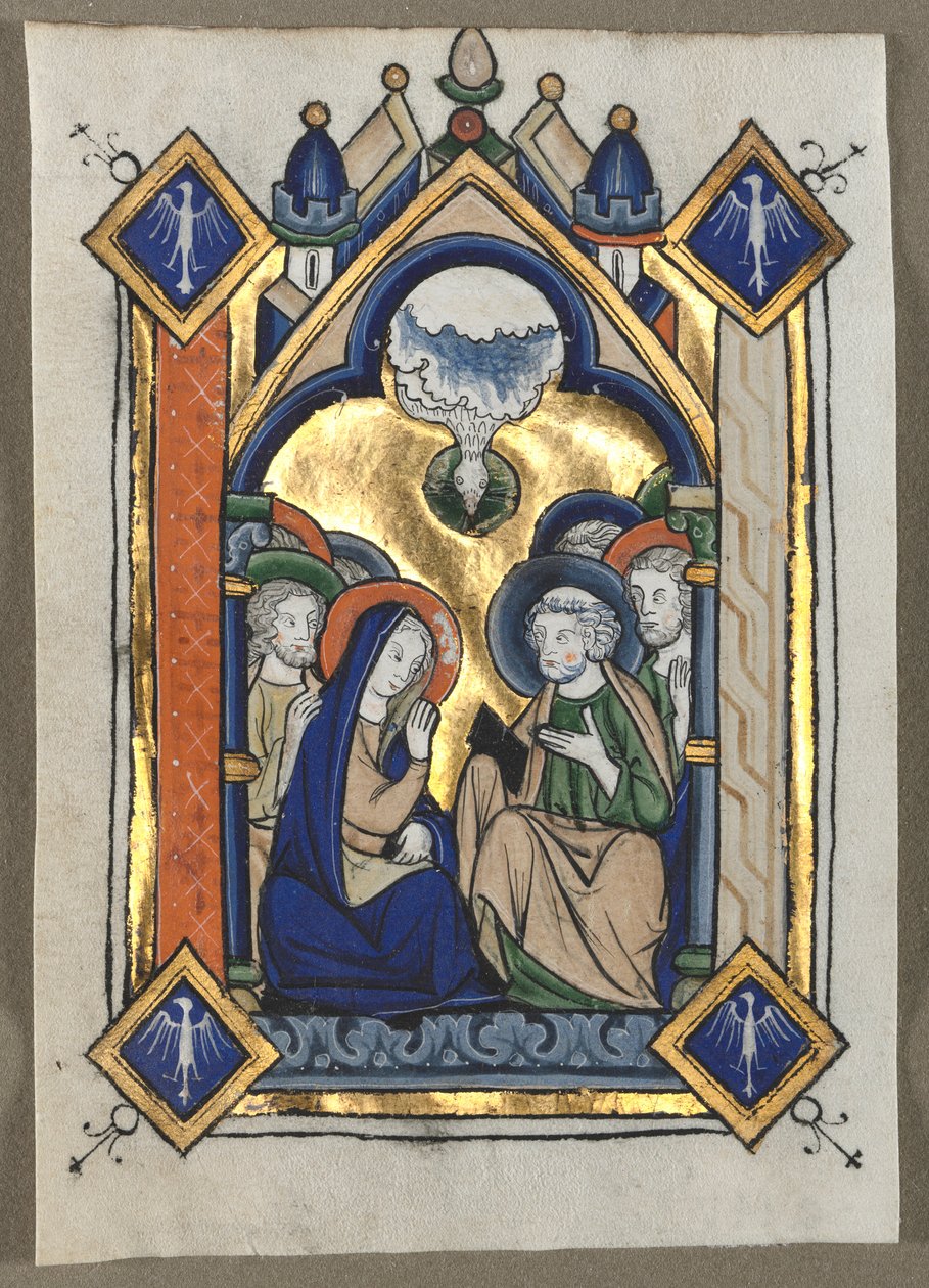 पत्ता एक Psalter से उत्पन्न: पेंटाकोस्ट, सी। 1260। द्वारा अज्ञात