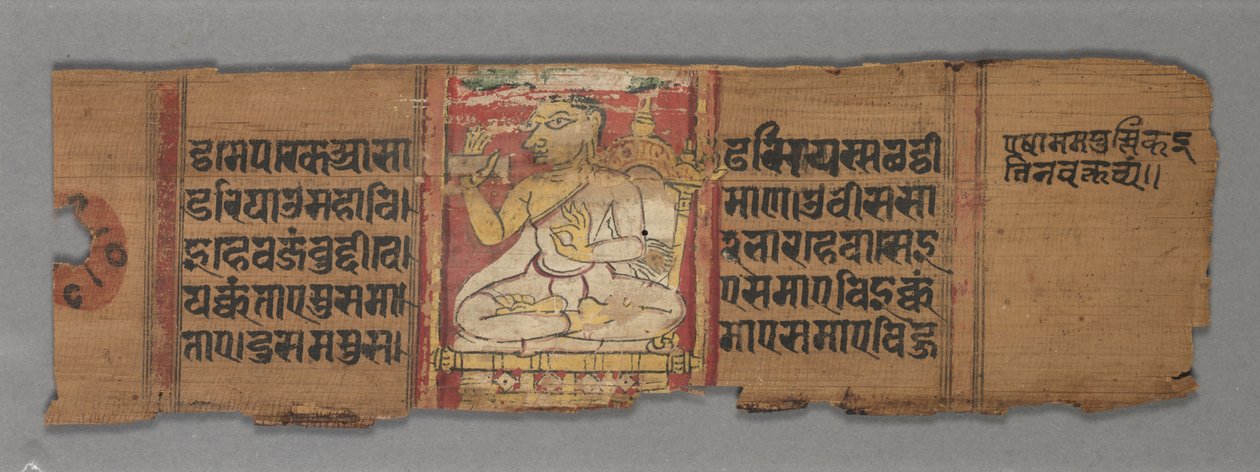 जैन पांडुलिपि से पत्ता: कल्प-सूत्र: पाठ छंद, १२78us। द्वारा अज्ञात