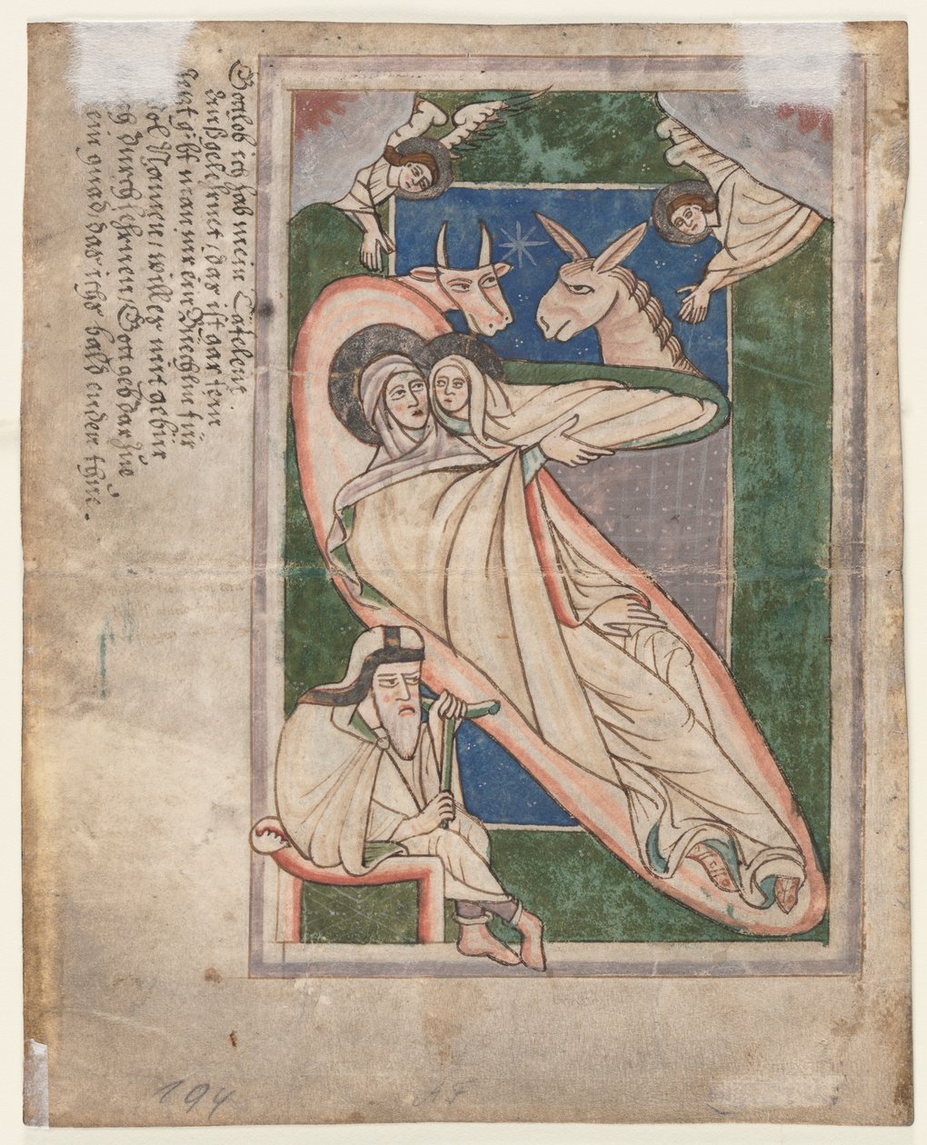 एक Psalter से लीफ: Nativity verso, 1200s की शुरुआत में। द्वारा अज्ञात