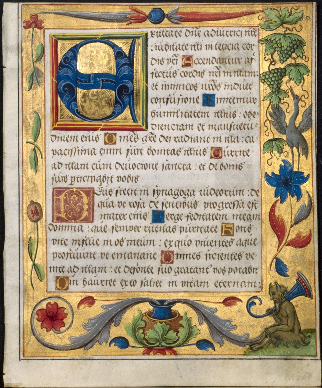 एक Psalter और प्रार्थना से पत्ता: प्रारंभिक सीमा के साथ प्रारंभिक ई ... रेक्टो, सी। 1524। द्वारा अज्ञात