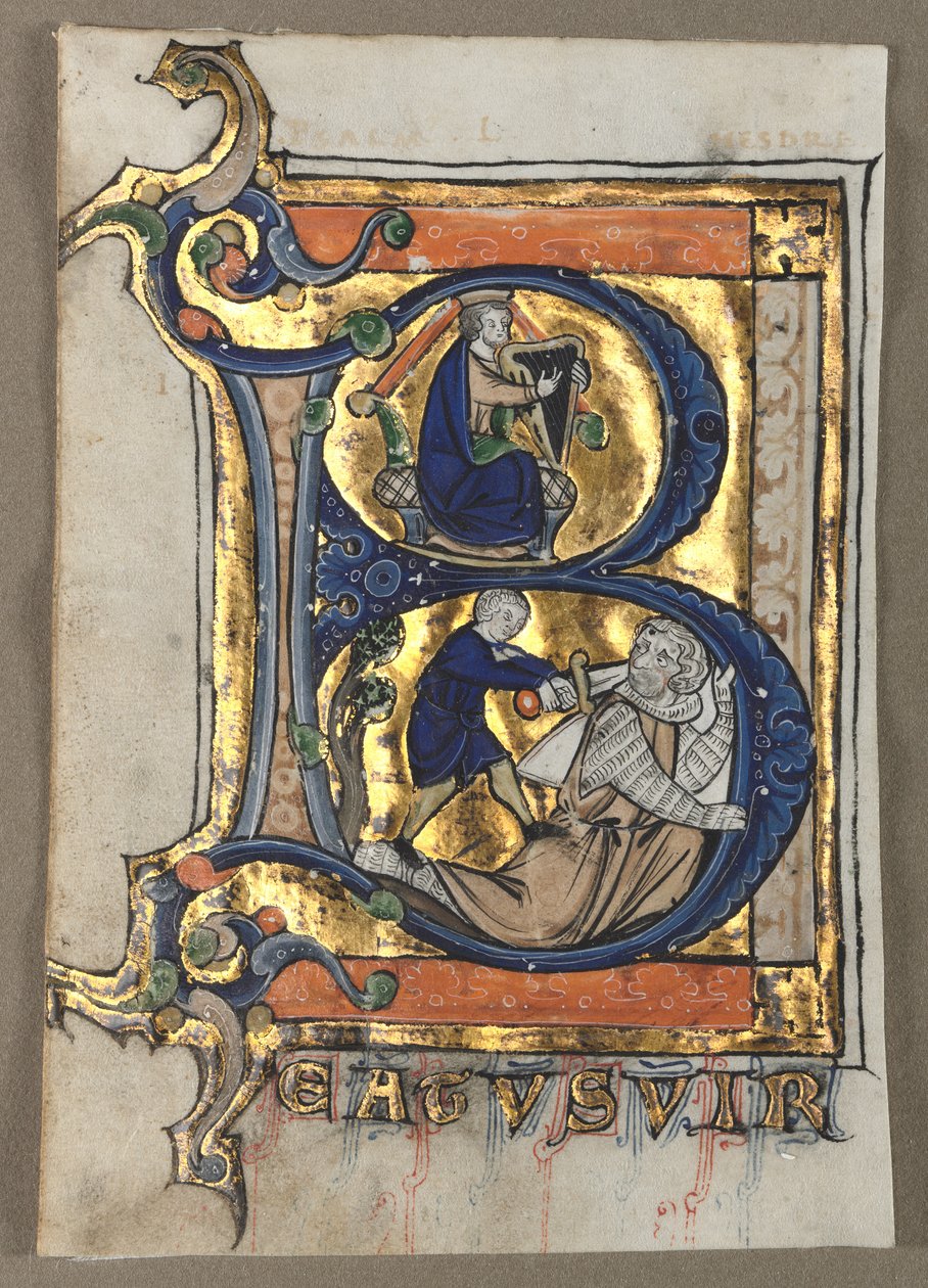एक Psalter सात से उत्साहित पत्तियां, सी। 1260। द्वारा अज्ञात