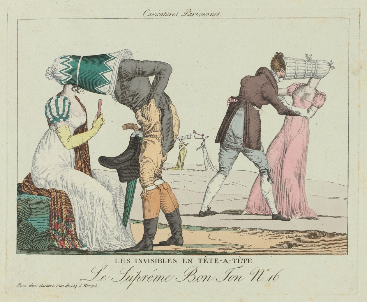 पोक बोनट के साथ वन-ऑन-वन इनविजिबल्स वन-ऑन-वन, सी। 1805. द्वारा अज्ञात