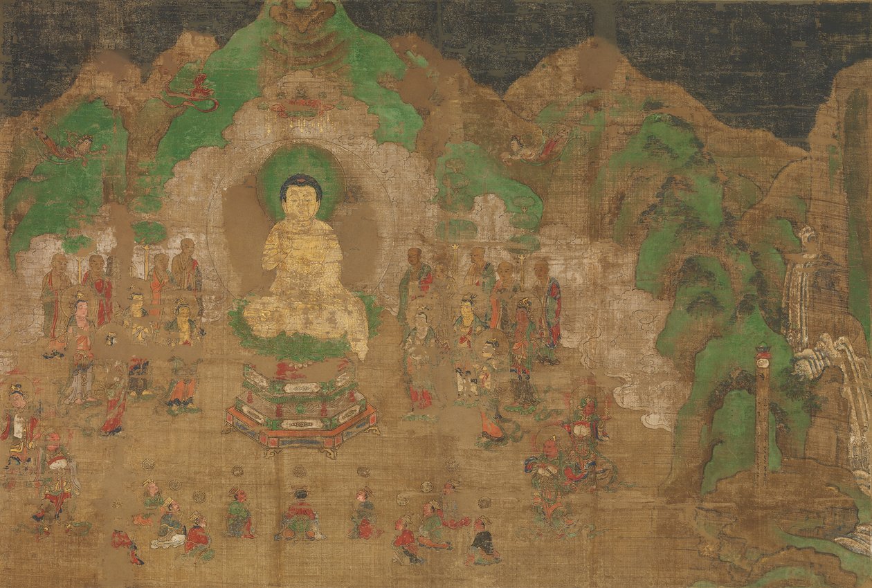 बुद्ध का जीवन: राजा बिम्बिसार का रूपांतरण, 15वीं सदी की शुरुआत में। द्वारा अज्ञात