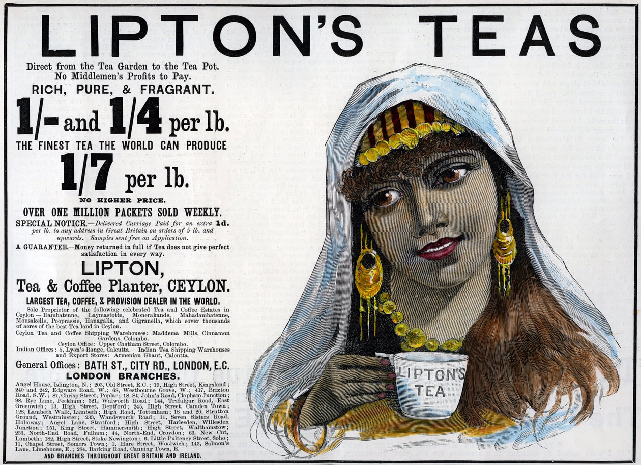 लिपटन टीज़ विज्ञापन, 1893 द्वारा अज्ञात