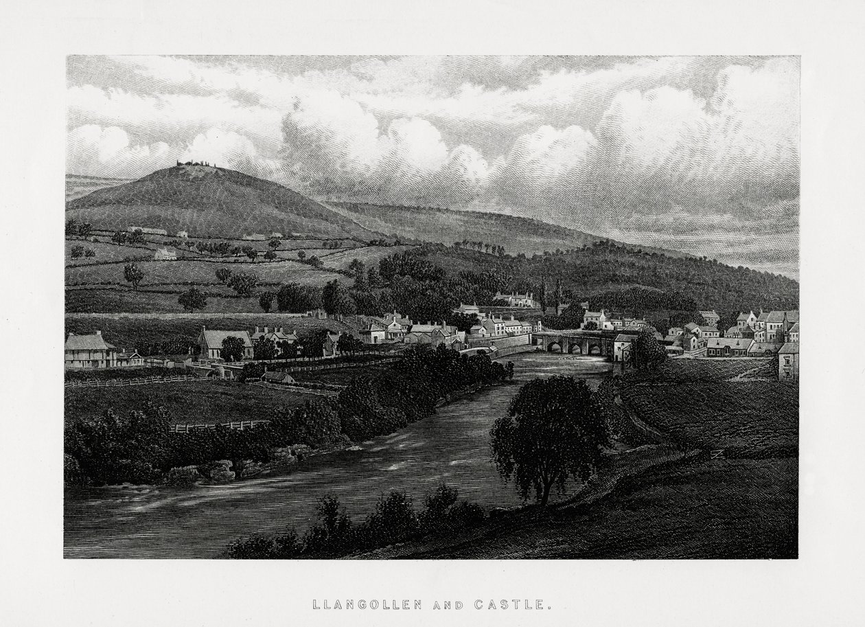 ललंगोलेन और महल, डेन्बीशायर, उत्तर वेल्स, 1896 द्वारा अज्ञात