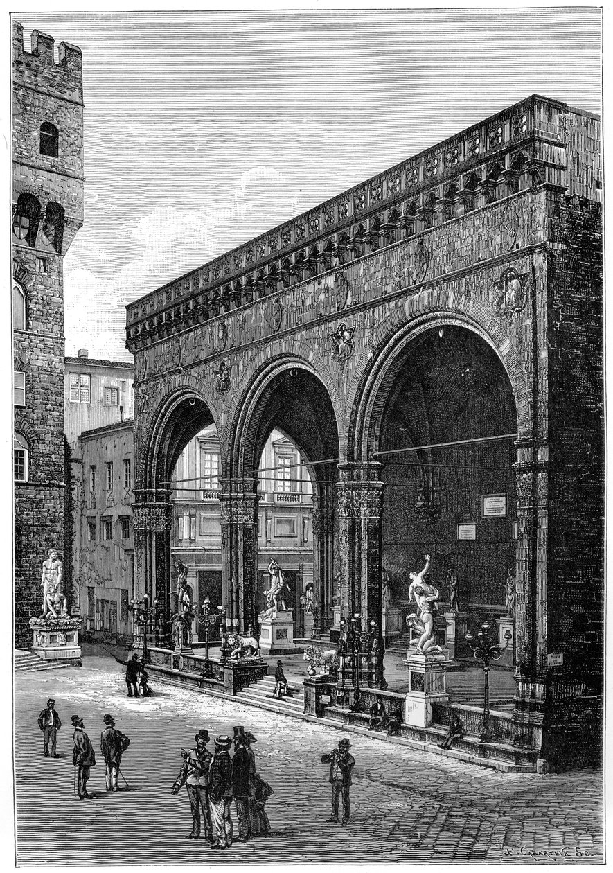 लॉजिया डेल लांजी, पियाजा डेला सिग्नोरिया, फ्लोरेंस, इटली, 1882 द्वारा अज्ञात