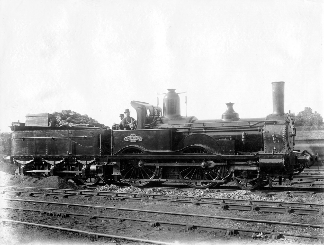 लंदन और दक्षिण पश्चिम रेलवे LSWR लोकोमोटिव नंबर 5, गैनीमेडे और निविदा, c1873 द्वारा अज्ञात