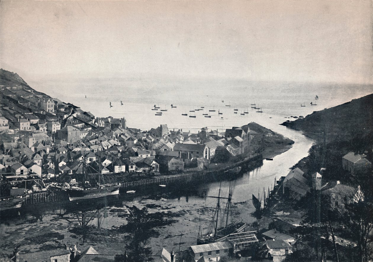 Looe - पहाड़ियों से दृश्य, 1895 का नजारा दिखा द्वारा अज्ञात