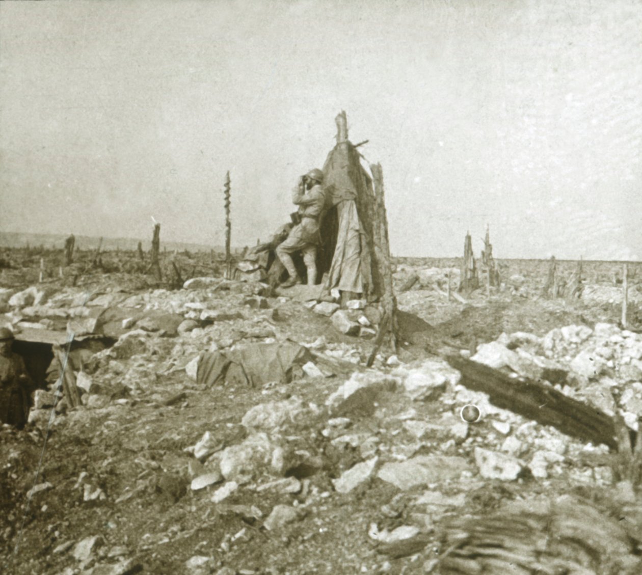 लुक-आउट पोस्ट, फोर्ट वाक्स, उत्तरी फ्रांस, c1914-c1918 द्वारा अज्ञात