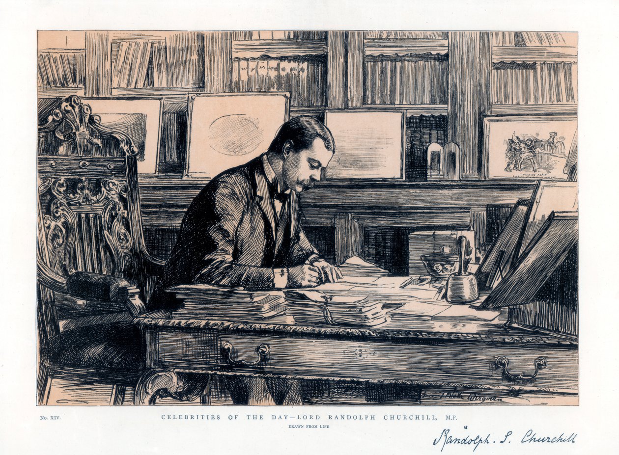 लॉर्ड रैंडोल्फ चर्चिल 1849-1895, अंग्रेजी राजनेता, 1885 द्वारा अज्ञात