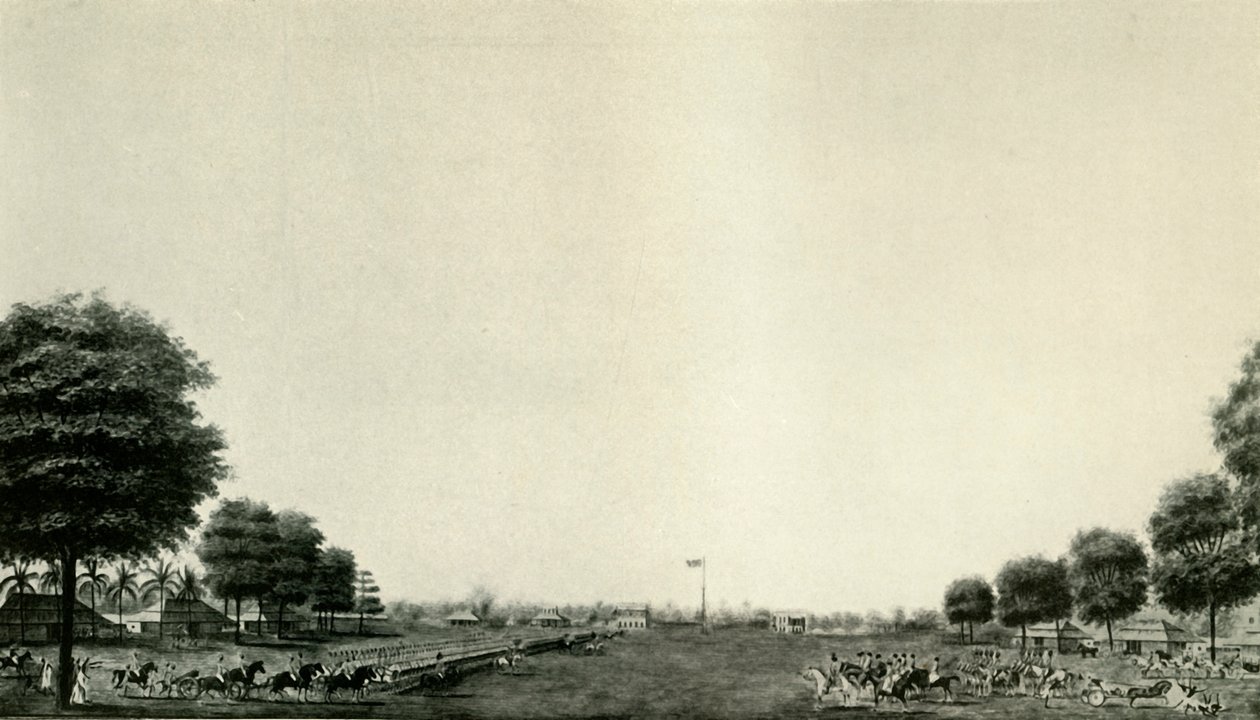 बल्लीगंज में बॉडी गार्ड की समीक्षा करते हुए लॉर्ड वेलेस्ली, c1770, c19250। द्वारा अज्ञात