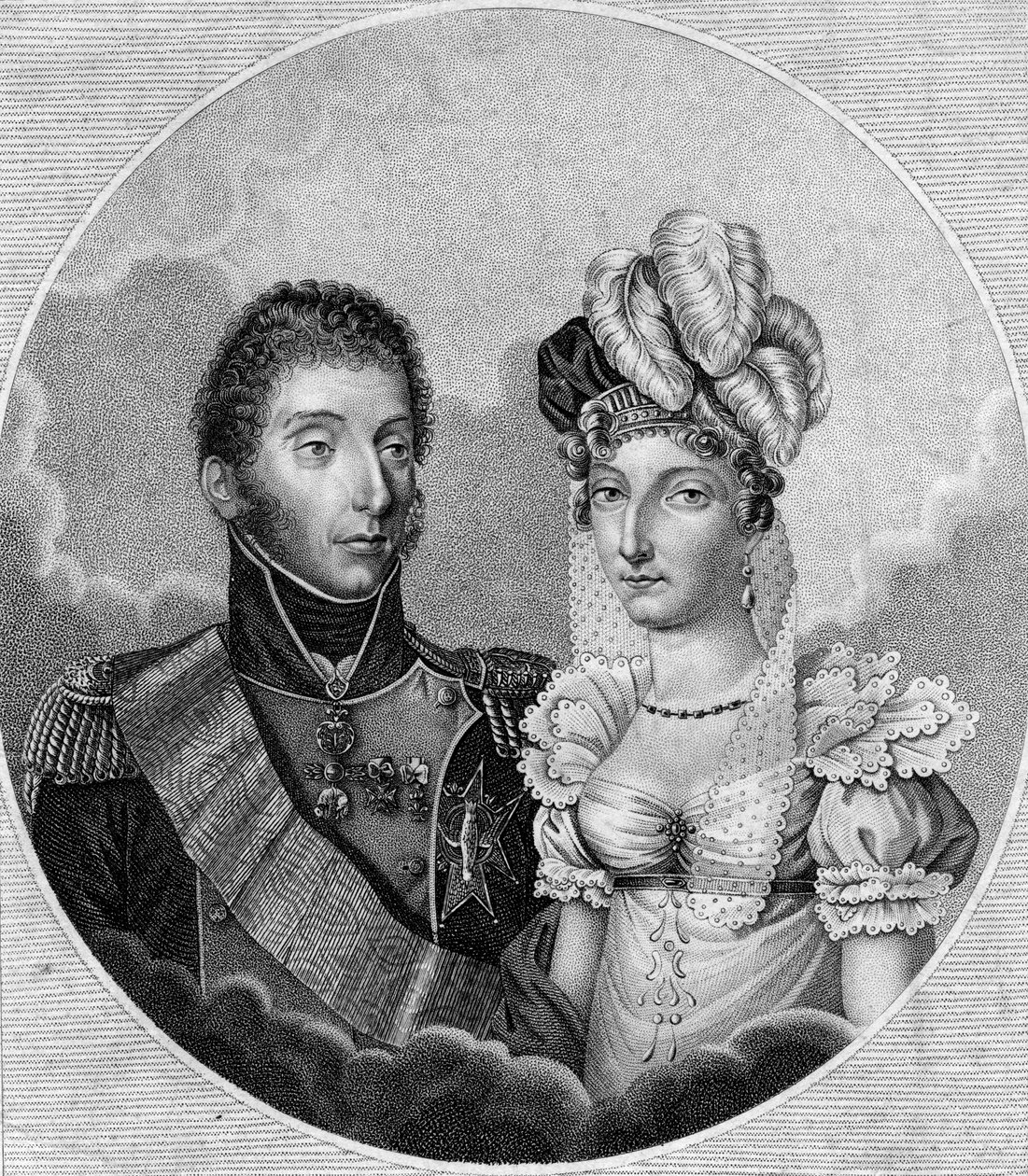 लुइस-एंटोनी, ड्यूक ऑफ एंग्लो और राजकुमारी मैरी-थेरेस चार्लोट, 1799 द्वारा अज्ञात