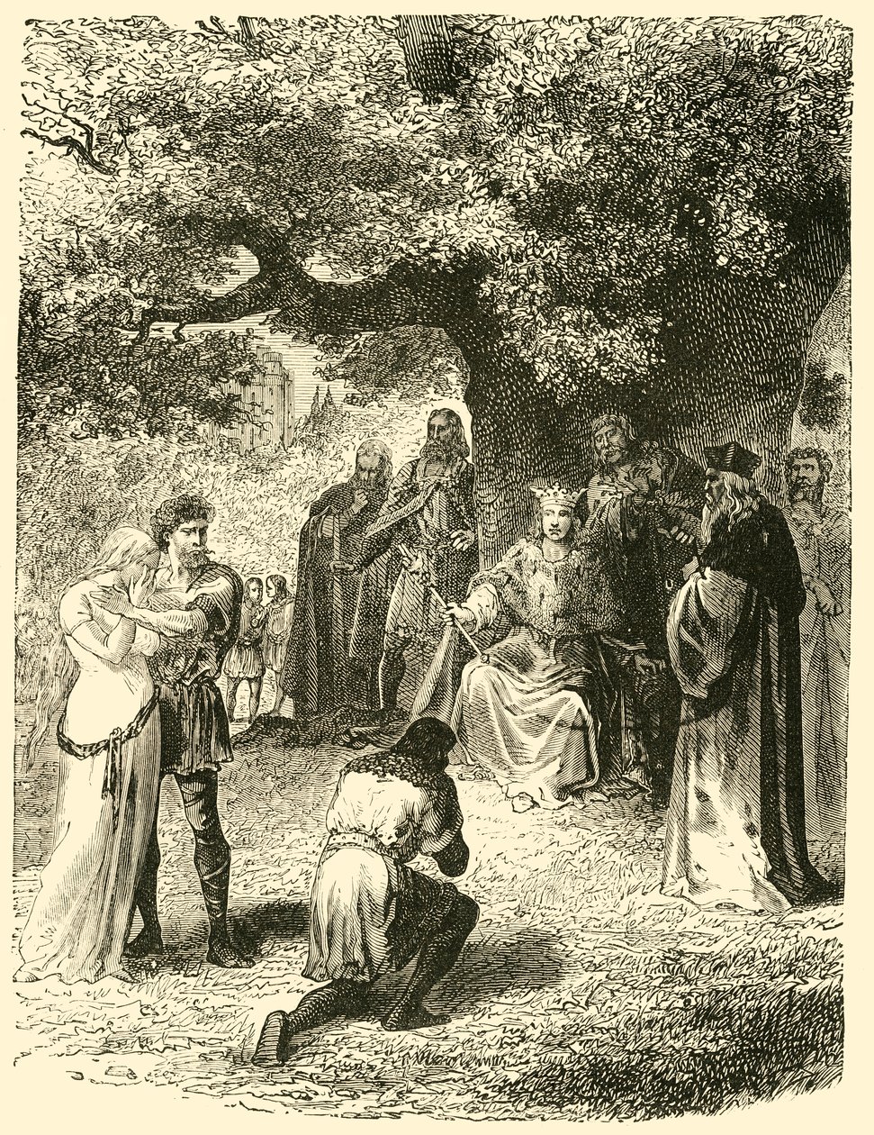 लुई IX, विन्सेन्स के वन में न्याय न्याय, 13 वीं शताब्दी, 1890। द्वारा अज्ञात