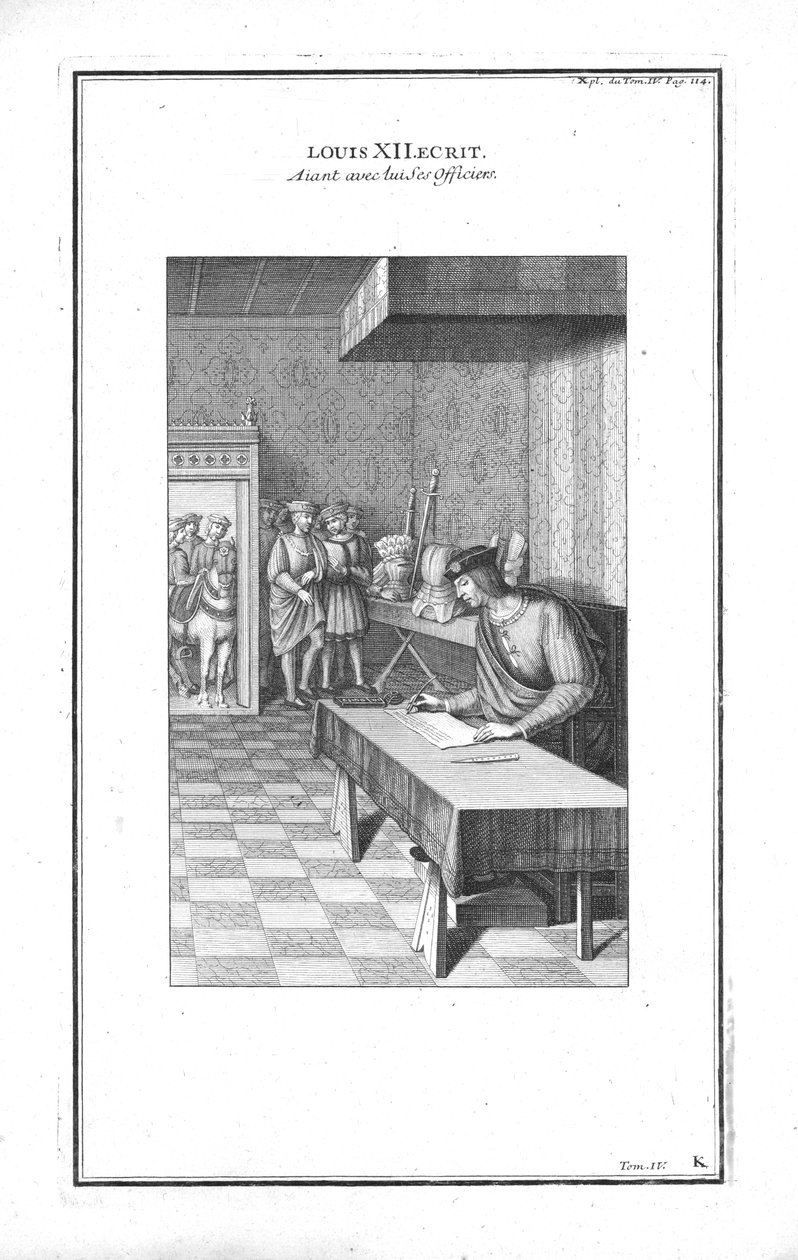 लुई XII लेखन, c1760। द्वारा अज्ञात