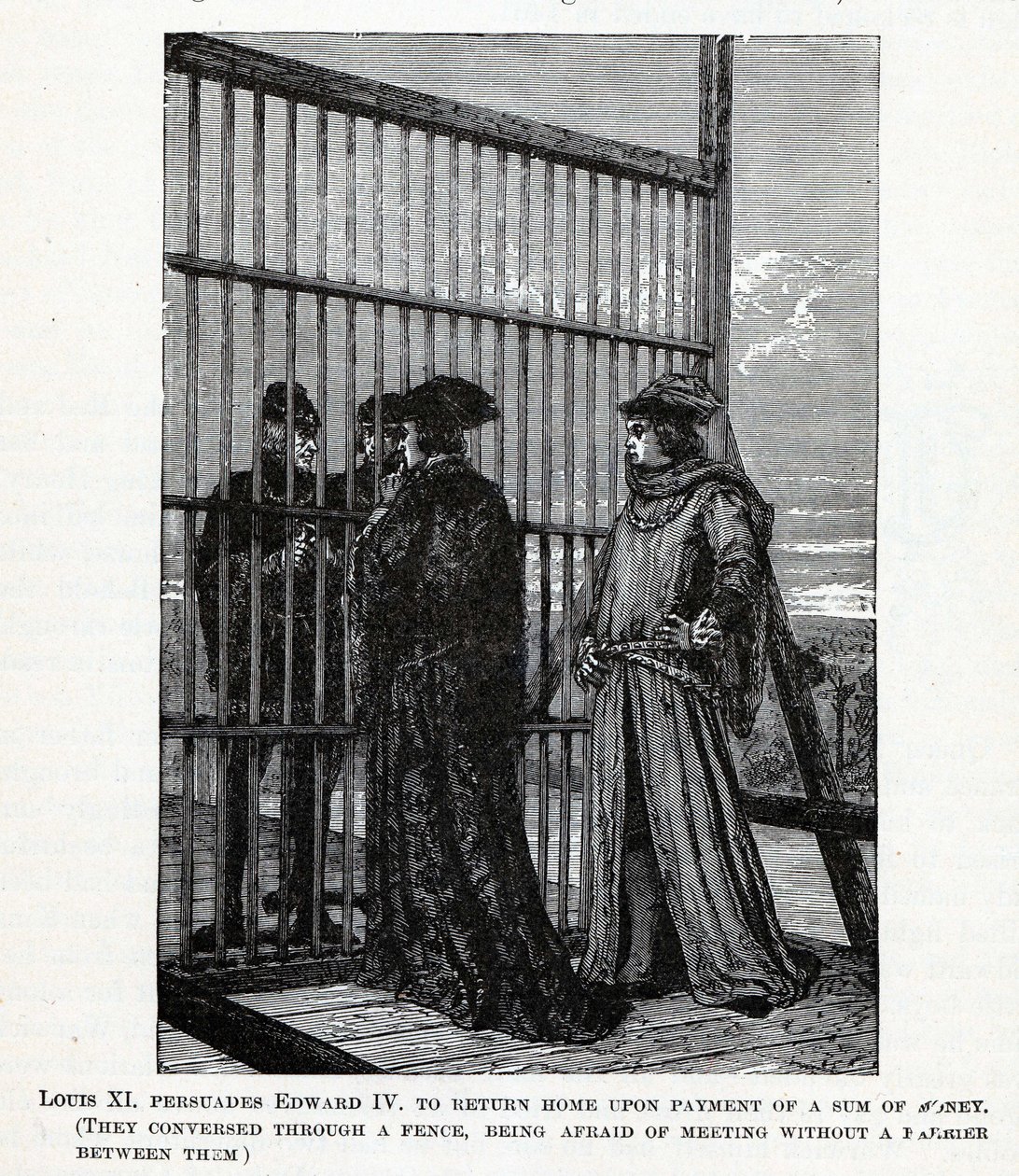 लुई XI ने एडवर्ड चतुर्थ को धन की राशि, 1882 के घर लौटने के लिए राजी किया द्वारा अज्ञात