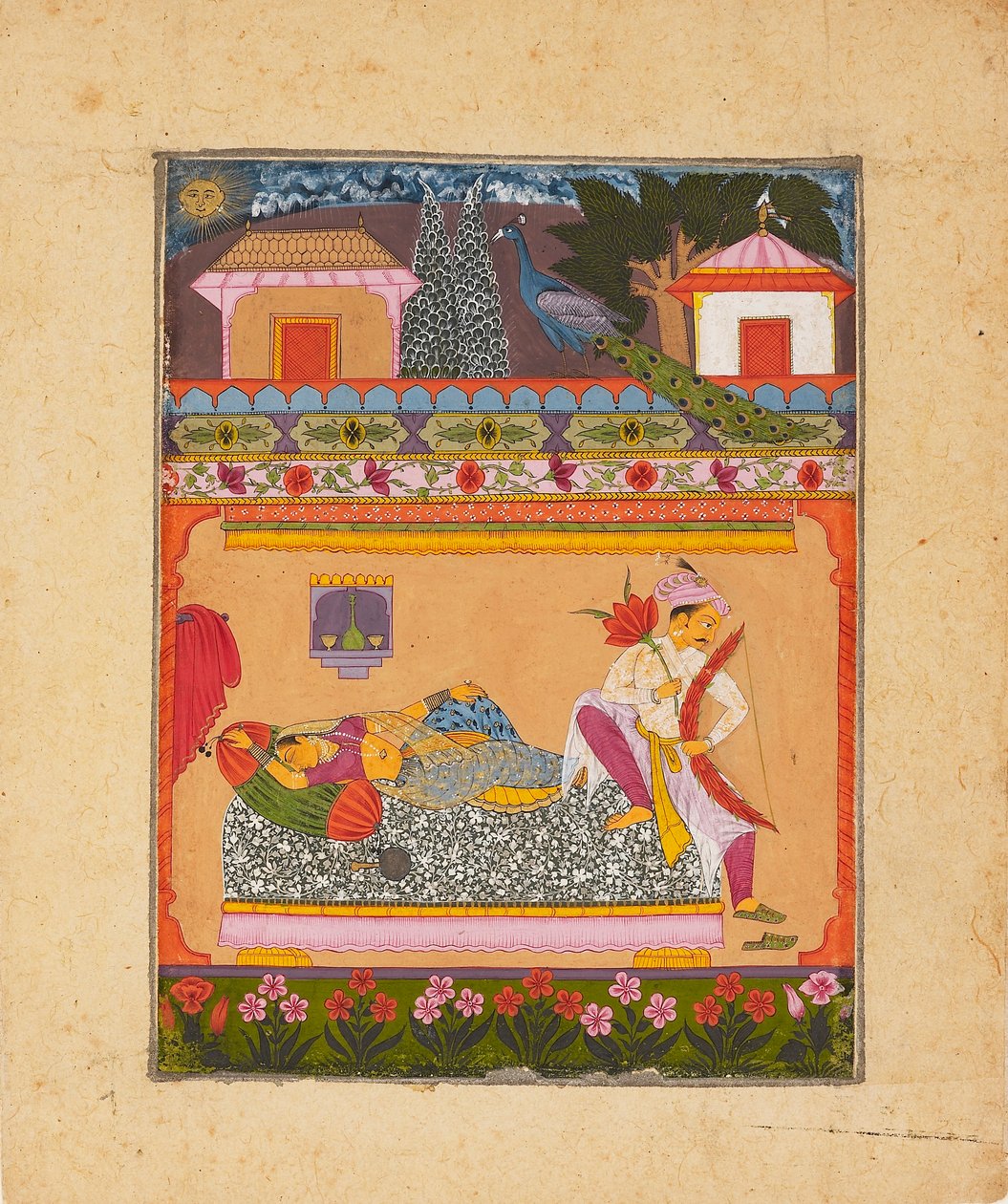 भोर में प्रेमी, संगीत विधा राग विभास का चित्रण, c1675 द्वारा अज्ञात