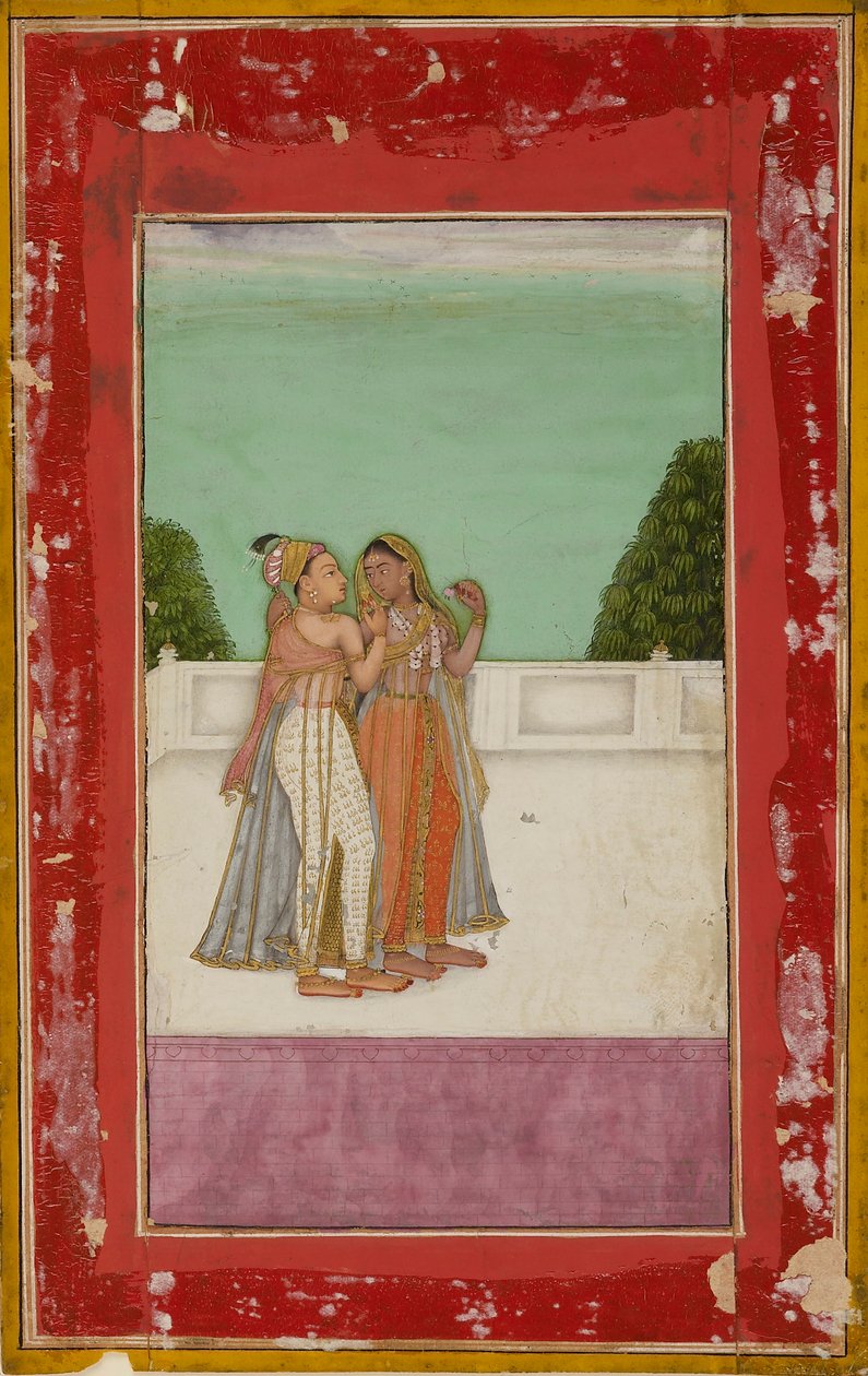 छत पर प्रेमी, c1740 द्वारा अज्ञात
