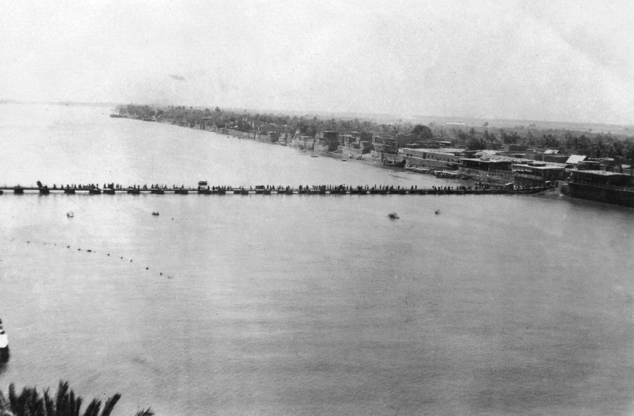 लोअर पोंटून पुल, बगदाद, मेसोपोटामिया, WWI, 1918 द्वारा अज्ञात