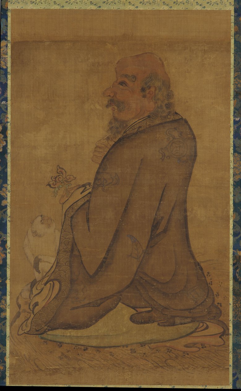 सफेद बंदर के साथ लुओहान, स्वर्गीय मिंग या प्रारंभिक किंग राजवंश, 17वीं शताब्दी। द्वारा अज्ञात