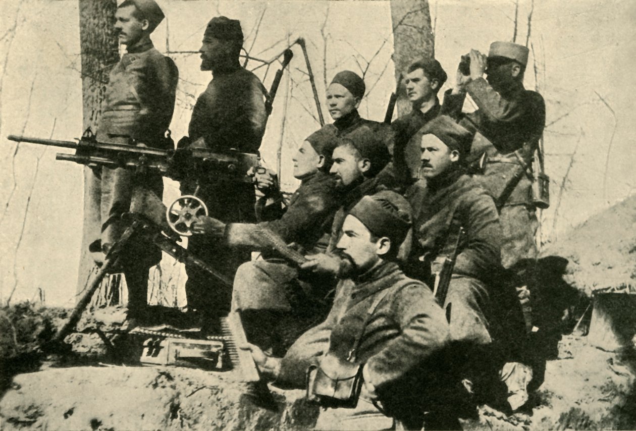 जौवेस, प्रथम विश्व युद्ध, 1915, c1920 की मशीन गन सेक्शन। द्वारा अज्ञात