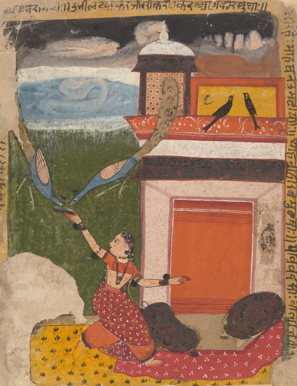मधुमाधवई रागिनी ... एक विवादास्पद रागमाला सीरीज़ गारलैंड ऑफ़ म्यूजिकल मोड्स से, c1640-50। द्वारा अज्ञात