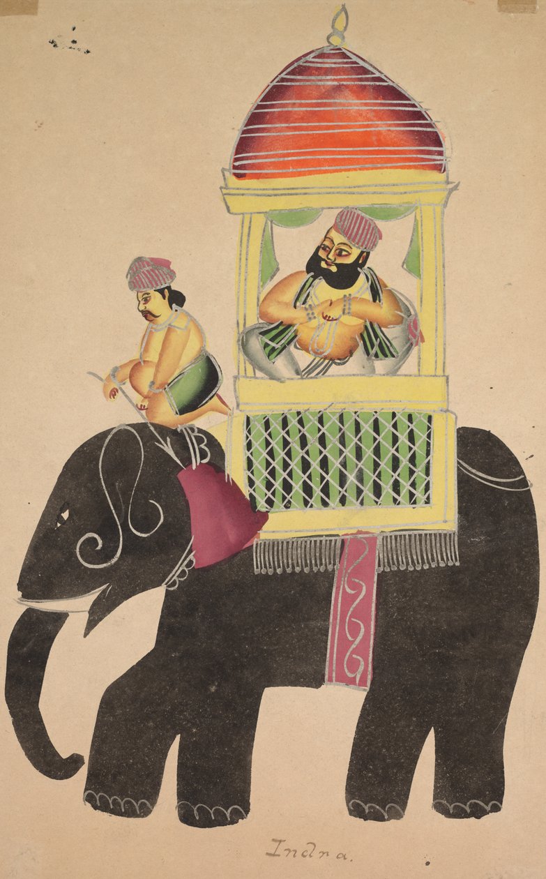 तारकेश्वर सवारी के महंत, 1800 के दशक के एक हाथी पर। द्वारा अज्ञात