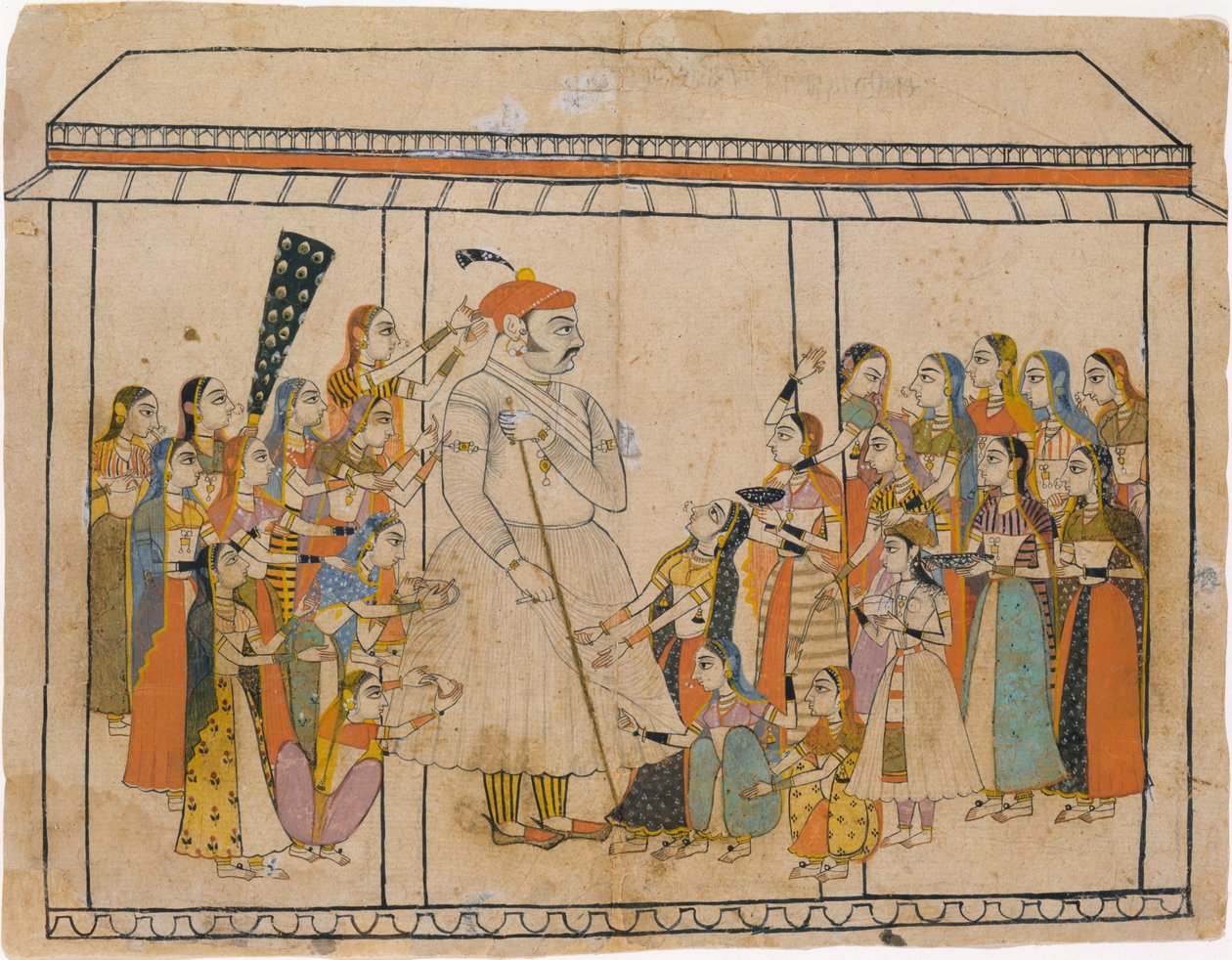 महाराजा राज सिंह ने अपनी देवियों द्वारा, सी। ओ। 1710-1720। द्वारा अज्ञात