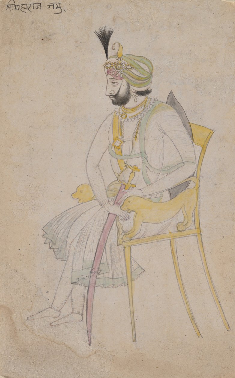 Maharaja Ranbir Singh, ca. 1860-80.  द्वारा अज्ञात