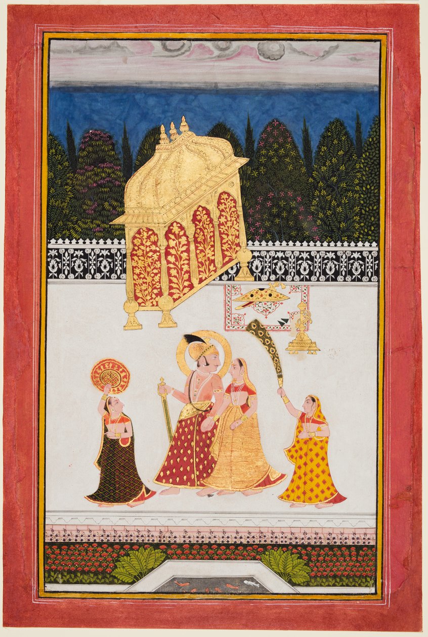 महाराणा अरी सिंह c। 1761-73 और एक छत पर उनकी सहमति, सी। 1761। द्वारा अज्ञात