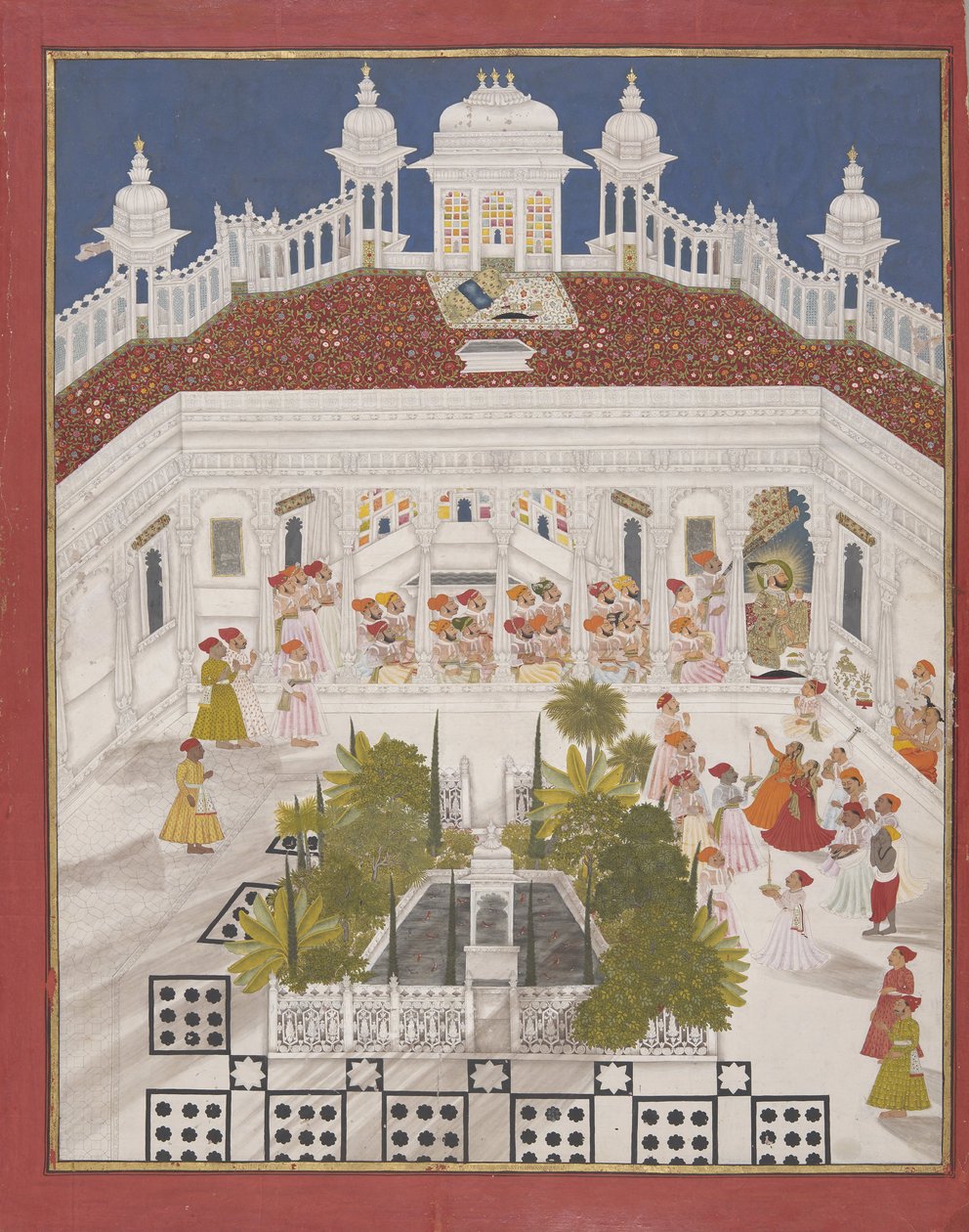 महाराणा अरि सिंह अपने महल में 1765 में पूजा करते हैं द्वारा अज्ञात
