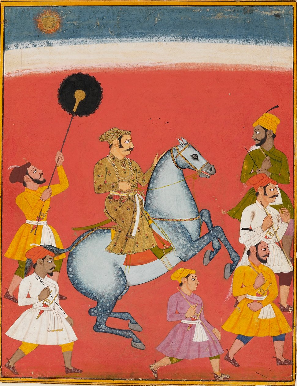 महाराणा राज सिंह की सवारी, c1670 द्वारा अज्ञात